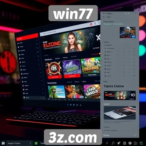 explorando a interface do win77